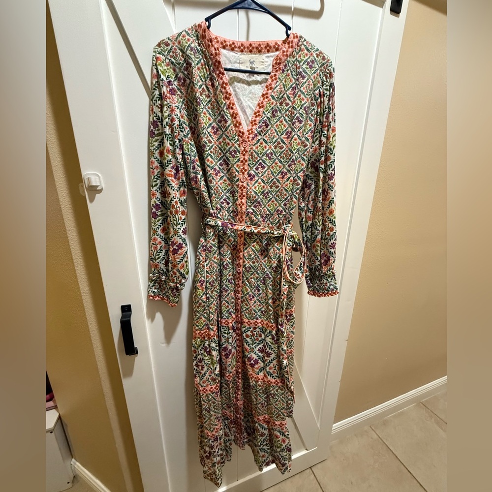 Printfresh Button Front Midi Dress XL